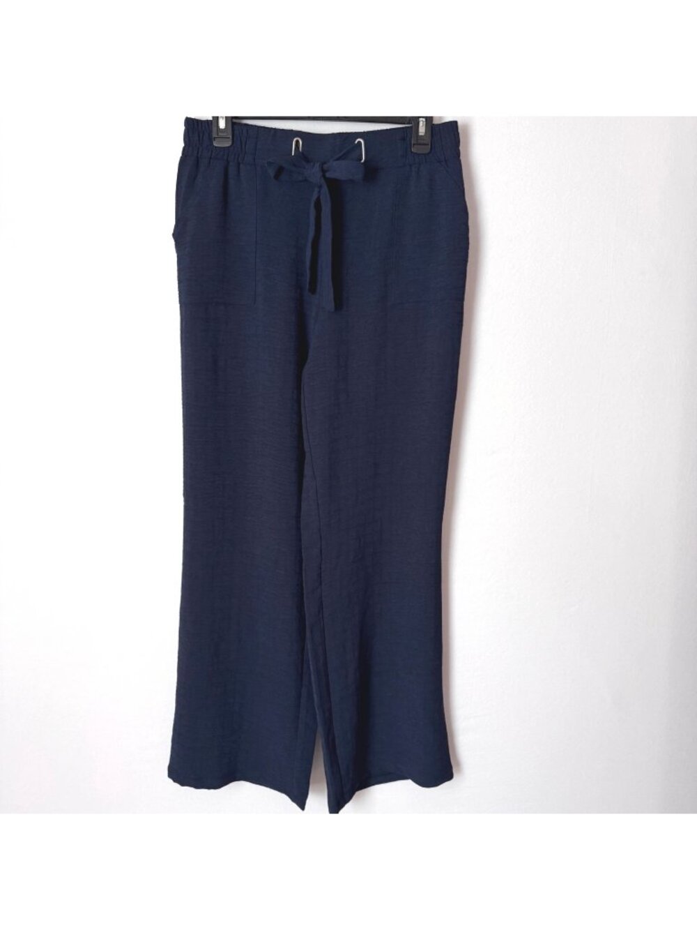 Chloe + Jasmine Women Elastic Waist Navy Wide Leg Pants Size M